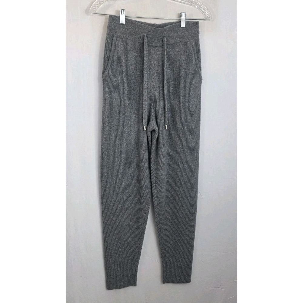 NWOT Womens Sz. Small  100% Cashmere Pants Thick Warm Washable Gray Ribbed
